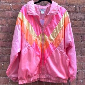 Pink Vintage 90s Windbreaker Jacket - Perfect for Barbie costume! Size L